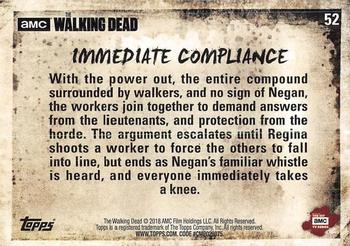 2018 Topps The Walking Dead Season 8 #52 Immediate Compliance Back