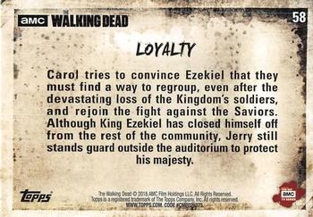 2018 Topps The Walking Dead Season 8 #58 Loyalty Back