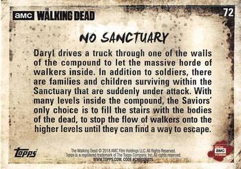 2018 Topps The Walking Dead Season 8 #72 No Sanctuary Back