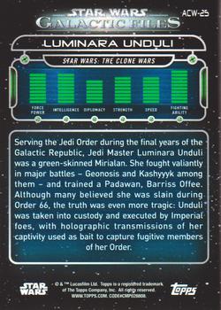 2018 Topps Star Wars: Galactic Files #ACW-25 Luminara Unduli Back