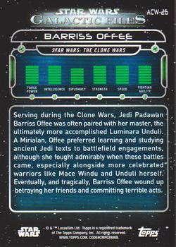 2018 Topps Star Wars: Galactic Files #ACW-26 Barriss Offee Back
