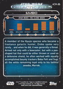 2018 Topps Star Wars: Galactic Files #ACW-36 Embo Back