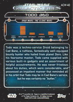 2018 Topps Star Wars: Galactic Files #ACW-40 Todo 360 Back