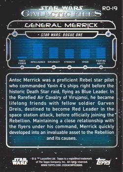 2018 Topps Star Wars: Galactic Files #RO-19 General Merrick Back