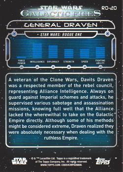 2018 Topps Star Wars: Galactic Files #RO-20 General Draven Back