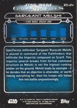 2018 Topps Star Wars: Galactic Files #RO-24 Sergeant Melshi Back