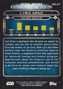 2018 Topps Star Wars: Galactic Files #RO-27 Lyra Erso Back