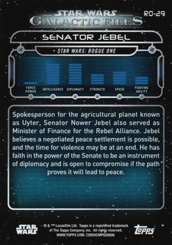 2018 Topps Star Wars: Galactic Files #RO-29 Senator Jebel Back