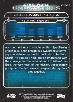 2018 Topps Star Wars: Galactic Files #RO-48 Lieutenant Sefla Back