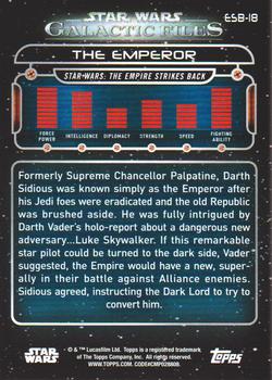 2018 Topps Star Wars: Galactic Files #ESB-18 The Emperor Back