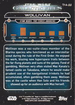 2018 Topps Star Wars: Galactic Files #TFA-33 Wollivan Back
