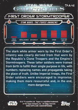 2018 Topps Star Wars: Galactic Files #TFA-41 First Order Stormtrooper Back