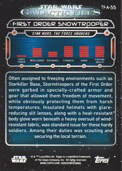 2018 Topps Star Wars: Galactic Files #TFA-55 First Order Snowtrooper Back