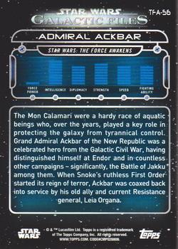 2018 Topps Star Wars: Galactic Files #TFA-56 Admiral Ackbar Back