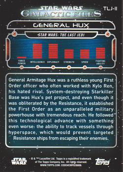 2018 Topps Star Wars: Galactic Files #TLJ-11 General Hux Back
