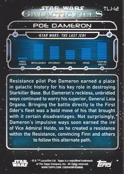 2018 Topps Star Wars: Galactic Files #TLJ-12 Poe Dameron Back