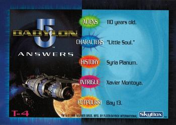 1996 SkyBox Babylon 5 - Trivia #T-4 Trivia Card 4 Back