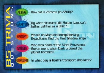 1996 SkyBox Babylon 5 - Trivia #T-4 Trivia Card 4 Front