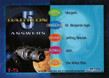 1996 SkyBox Babylon 5 - Trivia #T-5 Trivia Card 5 Back