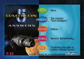 1996 SkyBox Babylon 5 - Trivia #T-8 Trivia Card8 Back