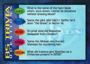1996 SkyBox Babylon 5 - Trivia #T-14 Trivia Card 14 Front