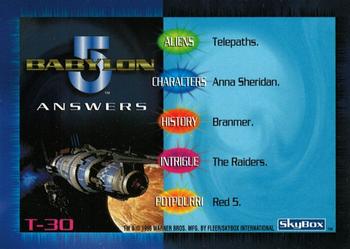 1996 SkyBox Babylon 5 - Trivia #T-30 Trivia Card 30 Back