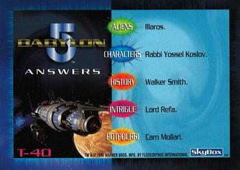 1996 SkyBox Babylon 5 - Trivia #T-40 Trivia Card 40 Back