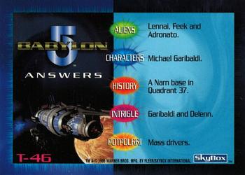 1996 SkyBox Babylon 5 - Trivia #T-46 Trivia Card 46 Back