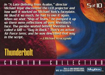 1996 SkyBox Babylon 5 - Creator's Collection #CC5 Thunderbolt Back