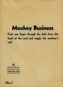 1933 National Chicle Novelty (R102) #1 Monkey Business Back