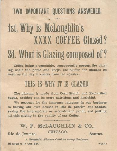 1892 McLaughlin Coffee Scenes in Japan (K53) #NNO Japanese Musician Back