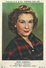 1953 A&BC Film Stars Series 1 #6 Dinah Sheridan Front
