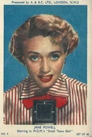 1953 A&BC Film Stars Series 1 #9 Jane Powell Front