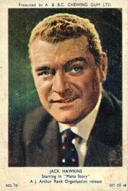 1953 A&BC Film Stars Series 1 #10 Jack Hawkins Front