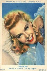 1953 A&BC Film Stars Series 1 #21 Vera-Ellen Front