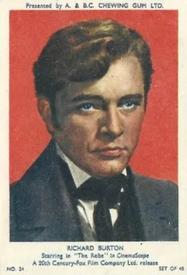 1953 A&BC Film Stars Series 1 #34 Richard Burton Front