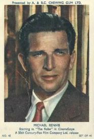 1953 A&BC Film Stars Series 1 #42 Michael Rennie Front
