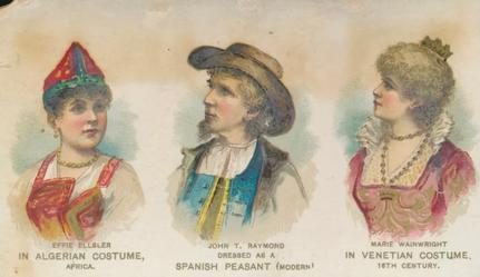 1889 Duke's Actors and Actresses (N94) #NNO Effie Ellsler / John T. Raymond / Marie Wainwright Front