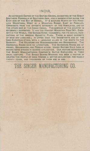 1892 Singer Sewing Costumes of All Nations (H639) #NNO India Back