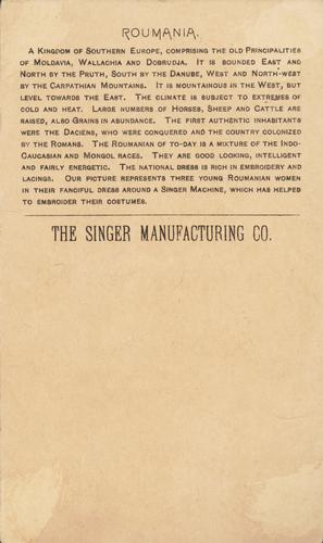 1892 Singer Sewing Costumes of All Nations (H639) #NNO Roumania Back