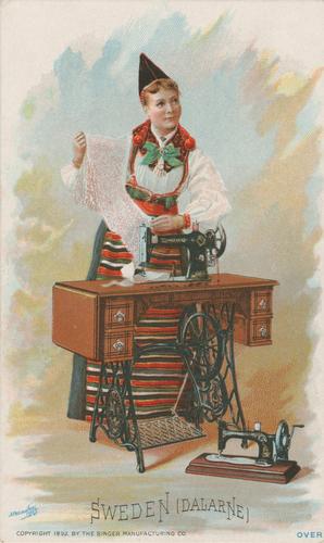 1892 Singer Sewing Costumes of All Nations (H639) #NNO Sweden (Dalarne) Front