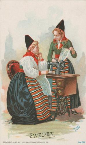 1892 Singer Sewing Costumes of All Nations (H639) #NNO Sweden (Dalarne) Front