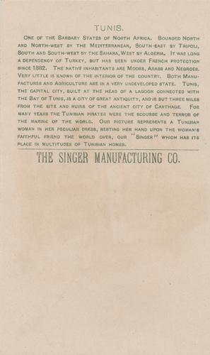 1892 Singer Sewing Costumes of All Nations (H639) #NNO Tunis Back