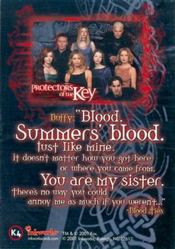2001 Inkworks Buffy the Vampire Slayer Season 5 - Protectors of the Key #K4 Buffy Back