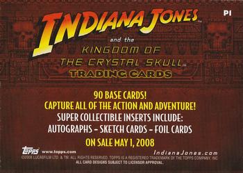 2008 Topps Indiana Jones and the Kingdom of the Crystal Skull - Promo #P1 Continuing the Adventure Back