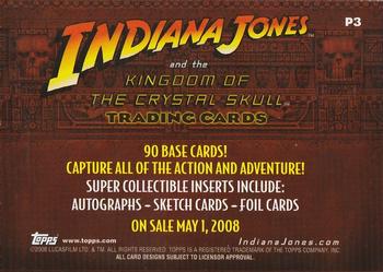 2008 Topps Indiana Jones and the Kingdom of the Crystal Skull - Promo #P3 Indiana Jones Back