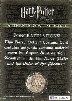 2007 ArtBox Harry Potter & the Order of the Phoenix Update - Costumes #C6 Ron Weasley Back