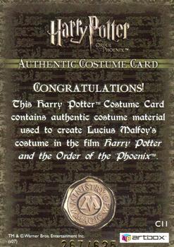 2007 ArtBox Harry Potter & the Order of the Phoenix Update - Costumes #C11 Lucius Malfoy Back