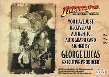 2008 Topps Indiana Jones Masterpieces - Autographs #NNO George Lucas Back