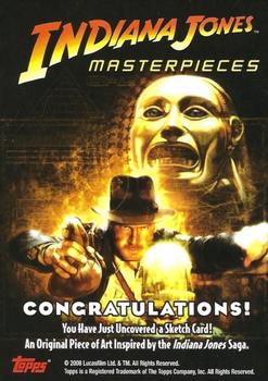 2008 Topps Indiana Jones Masterpieces - Sketch #NNO Randy Martinez Back